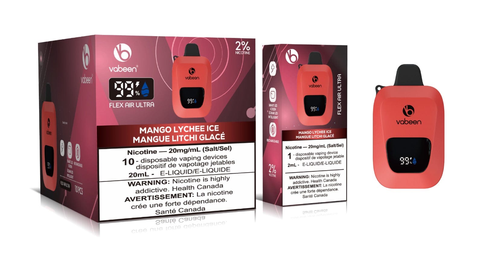 BC Compliant - Flex Air Ultra - 10 Pc Carton - Mango Lychee Ice