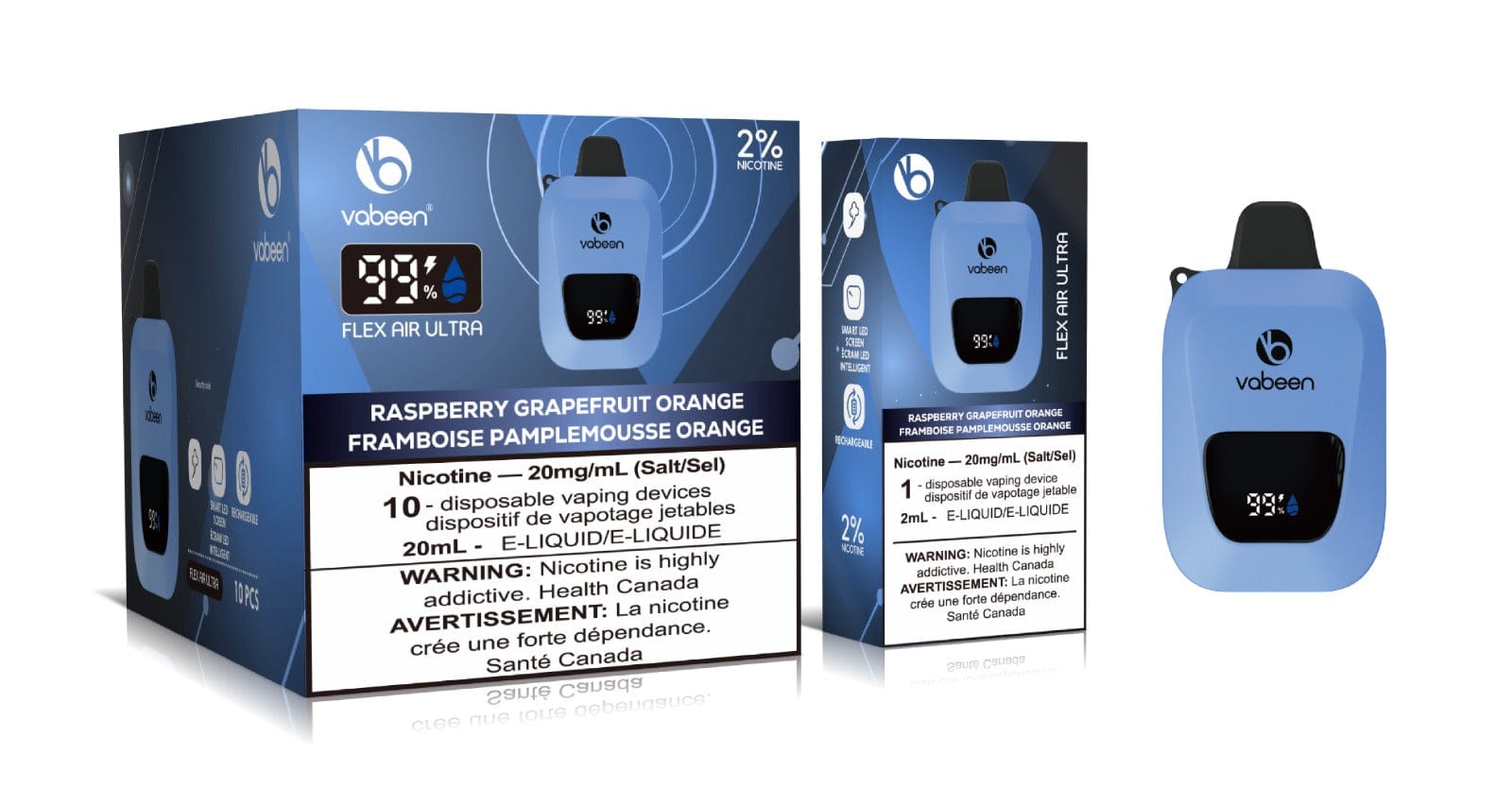 BC Compliant - Flex Air Ultra - 10 Pc Carton - Raspberry Grapefruit Orange